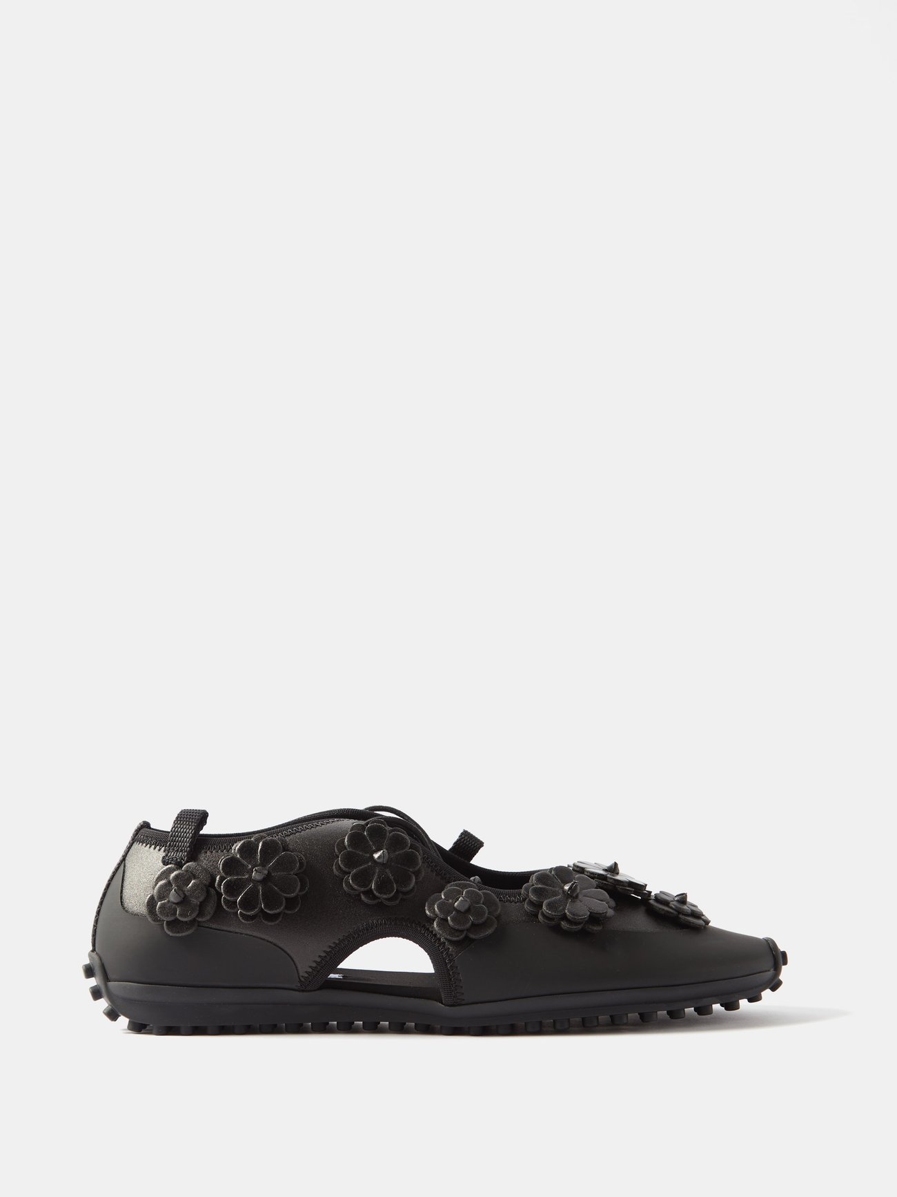 CECILIE BAHNSEN Shay Appliqué Cutout-Neoprene Ballet Flats | endource