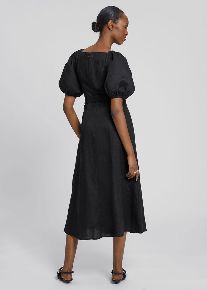& OTHER STORIES Linen Puff Sleeve Midi Dress | endource & OTHER STORIES Linen Puff Sleeve Midi Dress | endource