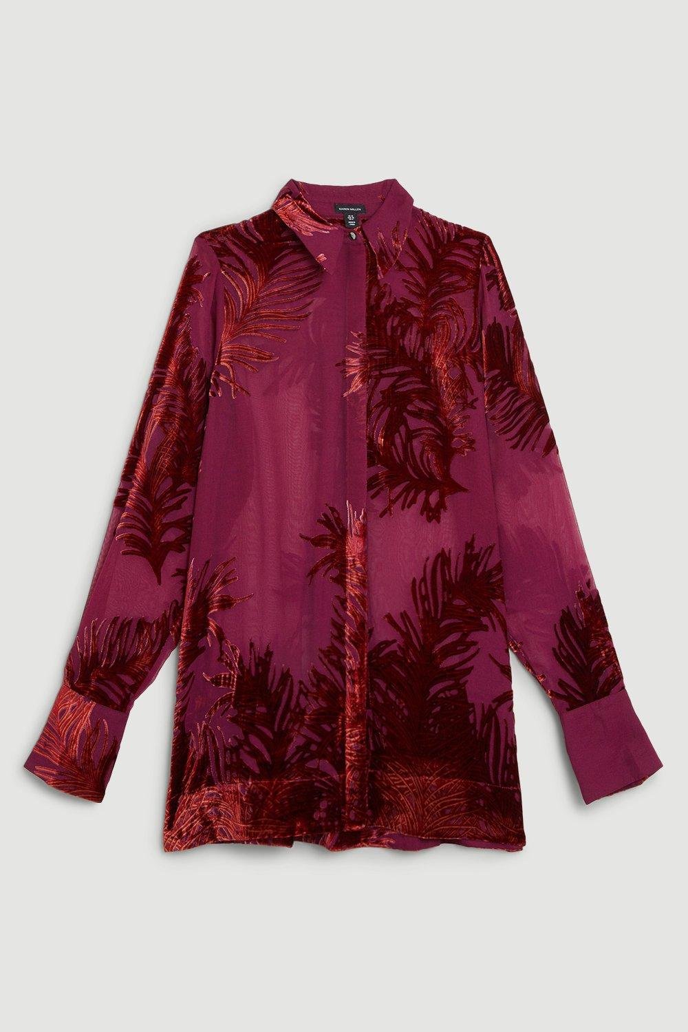 COS THE FEATHER-PRINT SILK SHIRT