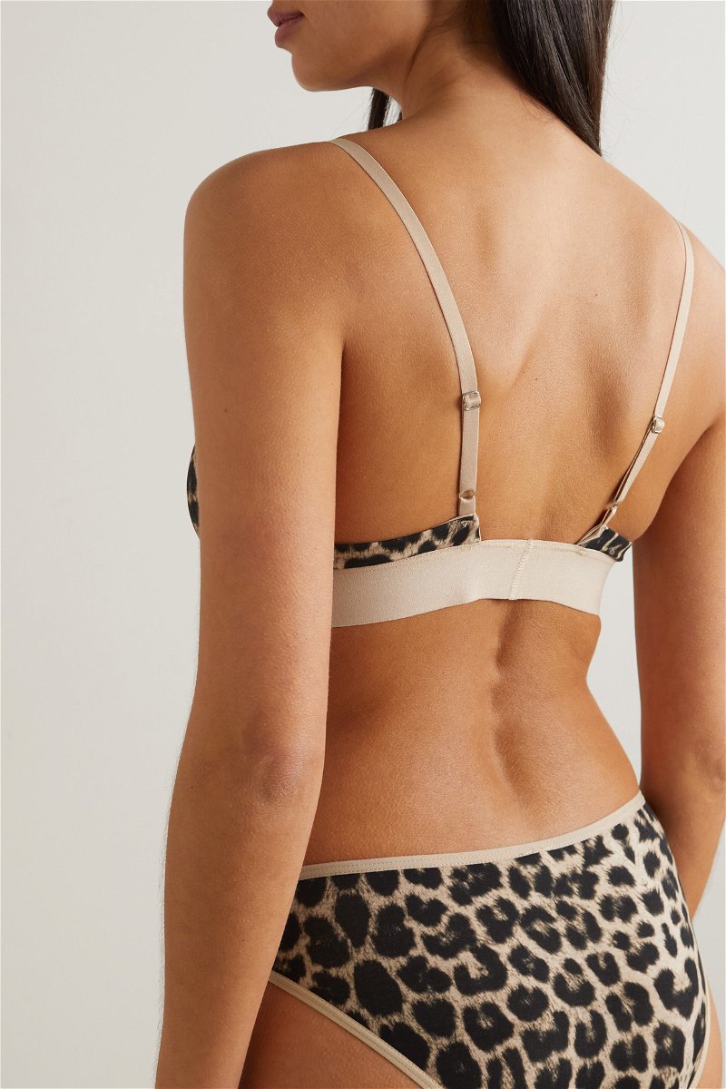 BASERANGE Leopard-Print Stretch-Bamboo Lyocell Soft-Cup Triangle