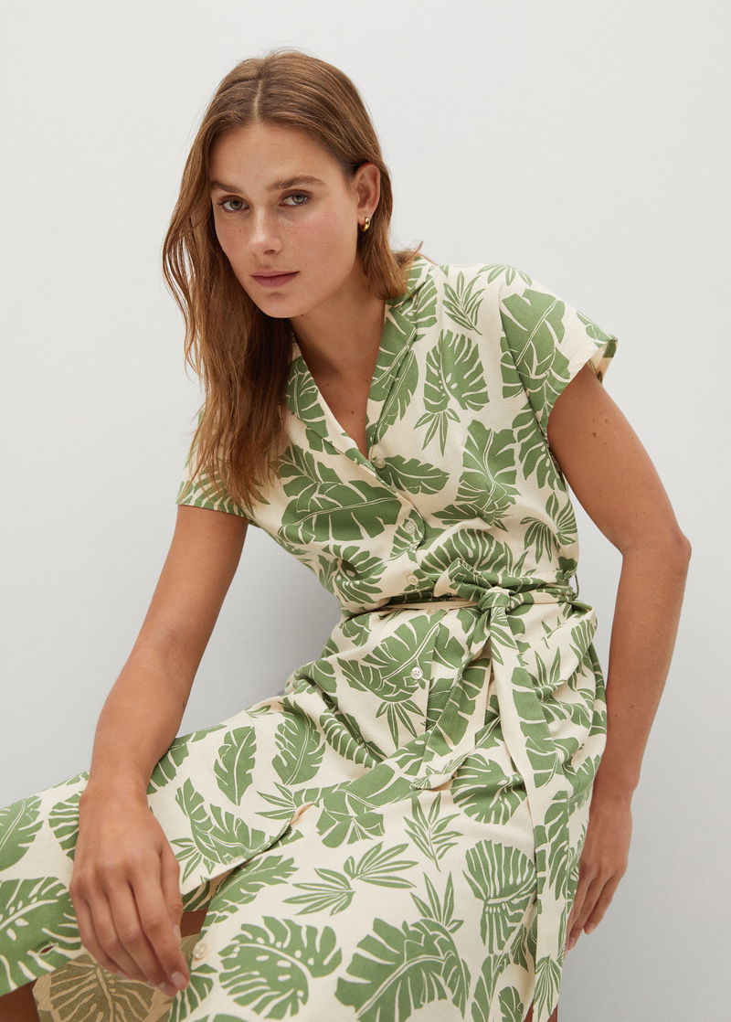 MANGO Belt Printed Dress endource