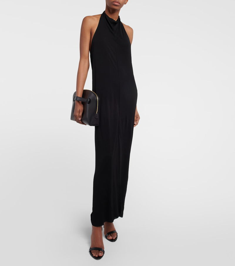 THE ROW Ellie Leather Clutch in Black | endource