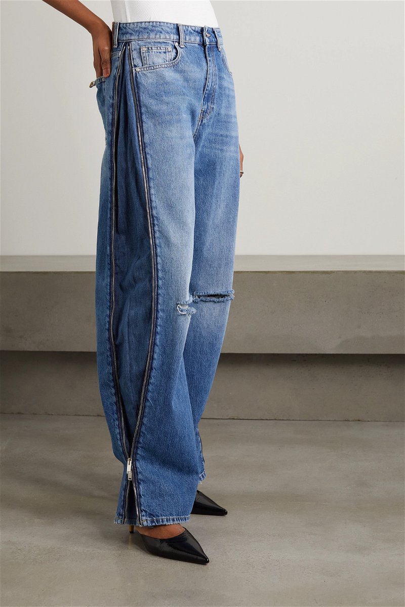 zip-embellished straight-leg jeans | Purple Brand 