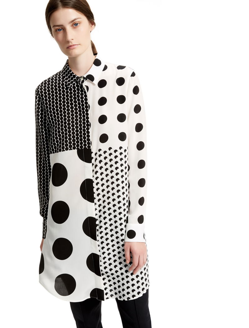 Sportmax Polka Dot Silk Shirt Dress endource