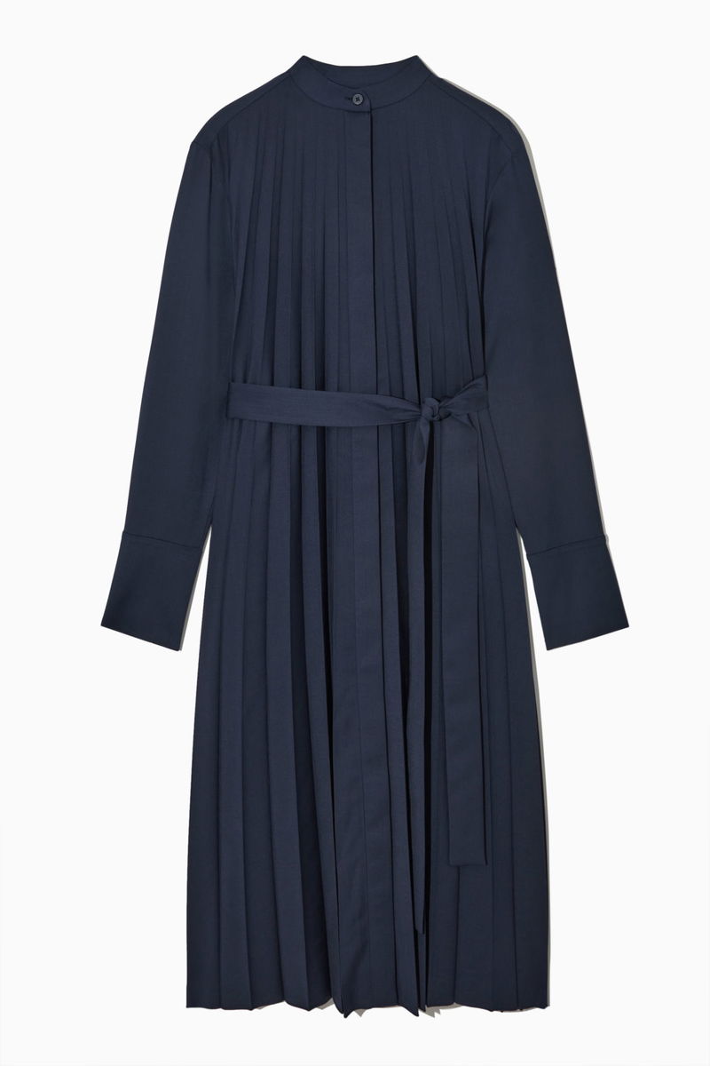 COS Pleated Wool-Blend Shirt Dress | endource
