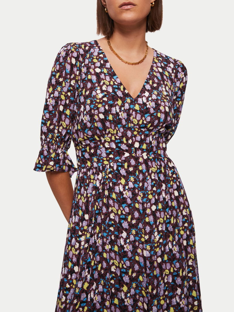 jigsaw cotton floral belted dress JIGSAW Floral Print Midi Dress