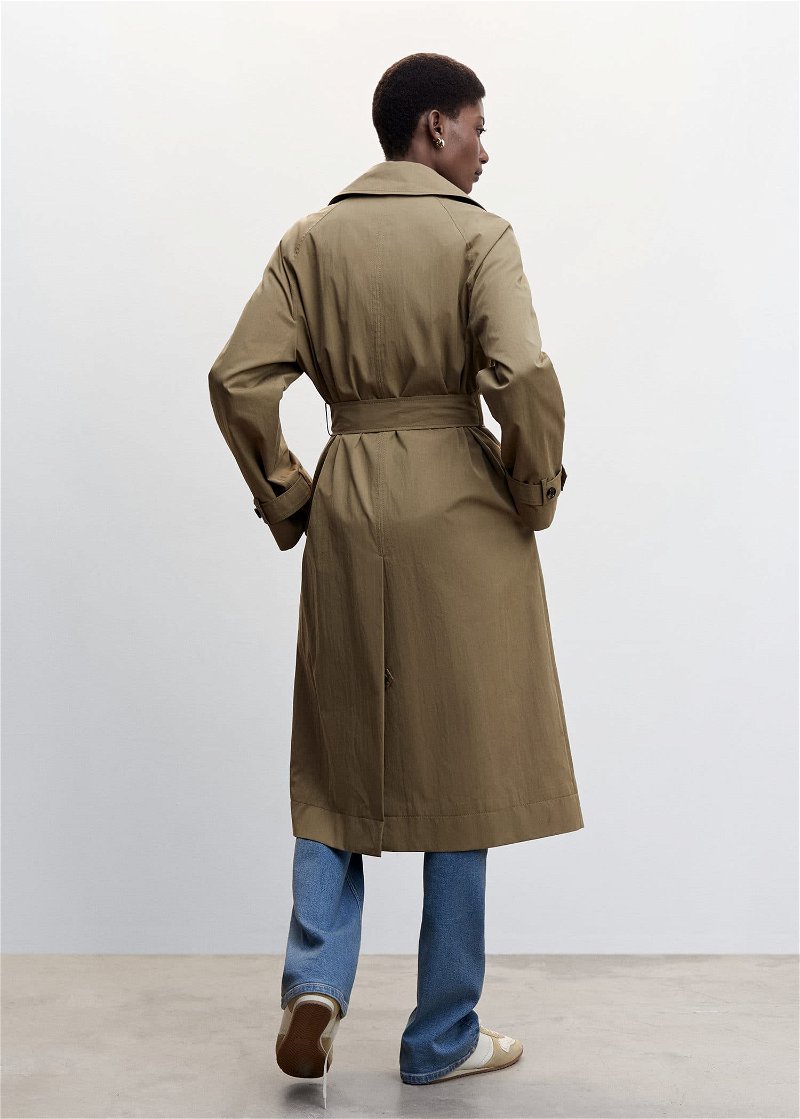 MANGO Classic Belted Trench in Khaki | Endource