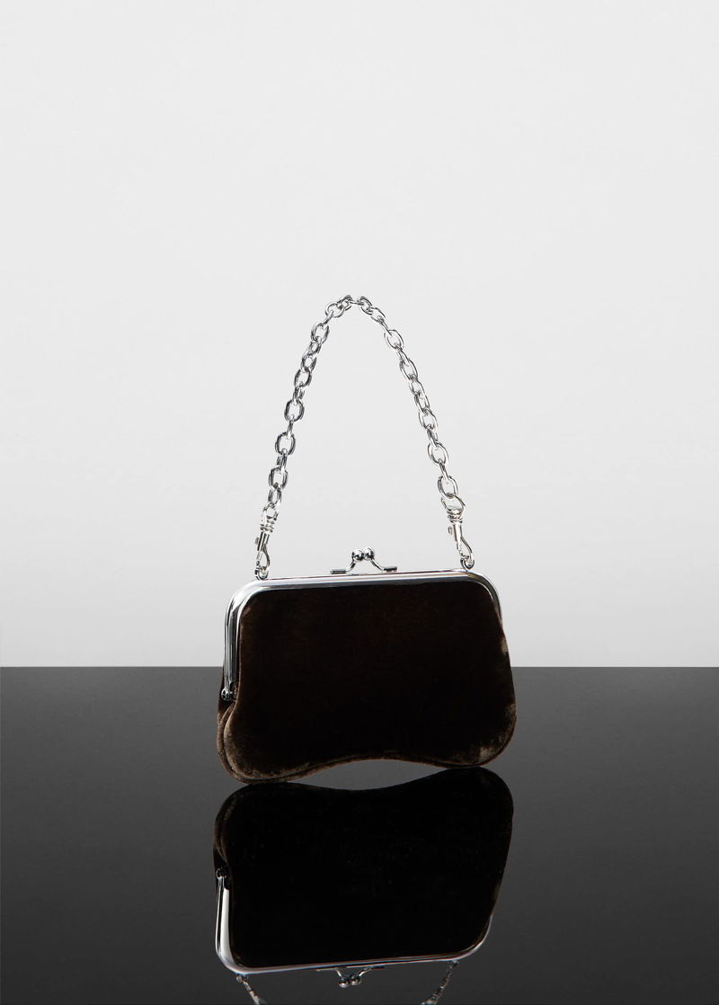 MANGO Mango x Jen Ceballos Chain Velvet Bag endource