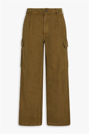 FRAME Cropped cotton-twill straight-leg pants