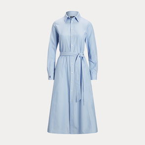 POLO RALPH LAUREN BELTED TIERED DENIM SHIRTDRESS