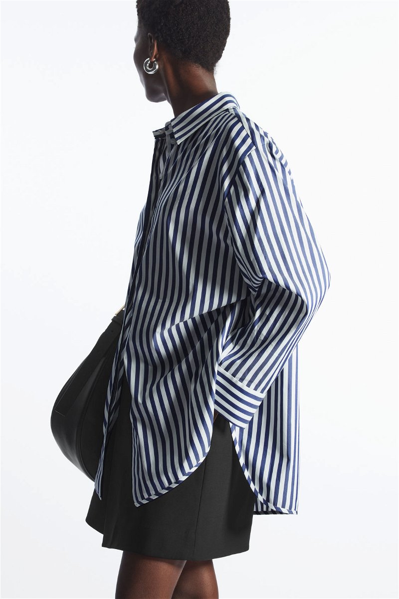 Shirts & Blouses  Womens COS OVERSIZED STRIPED SHIRT LIGHT BLUE / WHITE ~  Theatre Collective