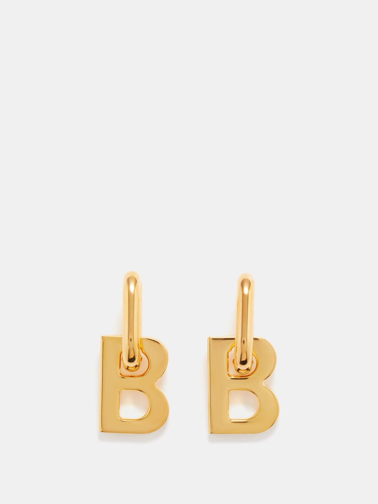 BALENCIAGA B Drop Earrings in Gold Endource