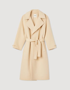 JIGSAW Double Breasted Panelled Trench Coat in Cream