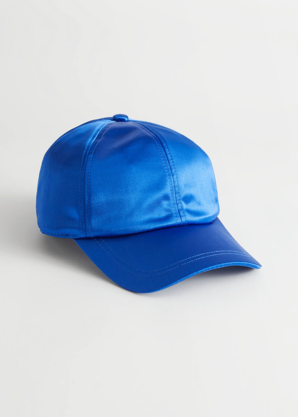 & OTHER STORIES Satin Baseball Cap in Blue | Endource
