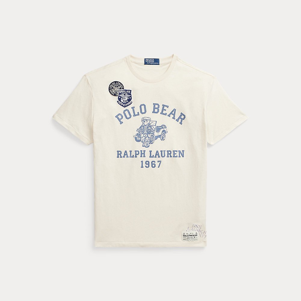 POLO RALPH LAUREN Classic Fit Polo Bear Jersey T-Shirt in White | Endource