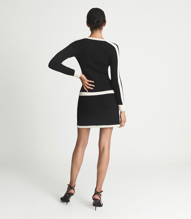 REISS Ellie Petite Petite Colour Block Knitted Dress endource