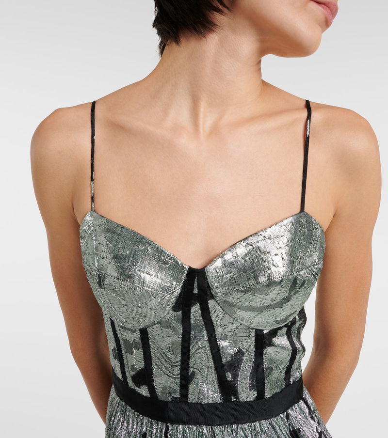 Brielle Metallic Low Back Dress Brielle Metallic Low Back Dress