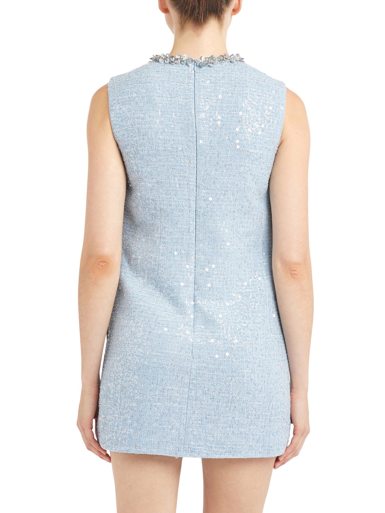 blue sequin boucle mini dress SELF-PORTRAIT Blue Sequin Boucle Mini Dress