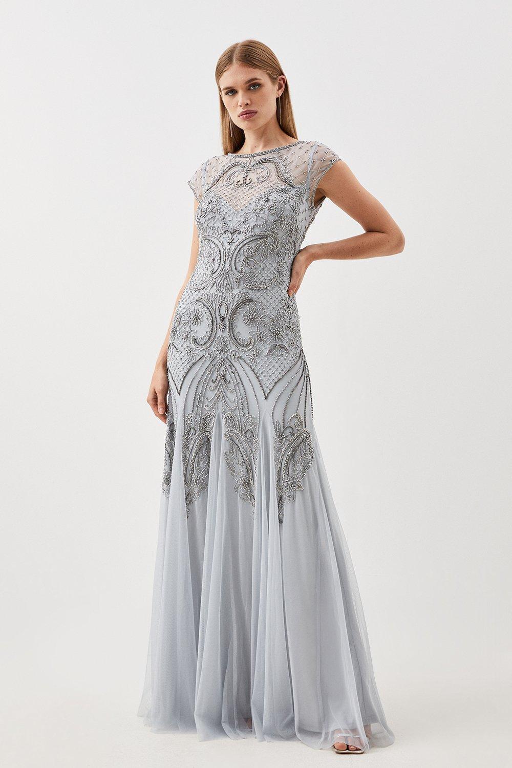 satin dusty blue bridesmaid dresses Dress Chic Spaghetti Straps Stretch Floor Color:As Pictured Royal Blue Short A-line Zona