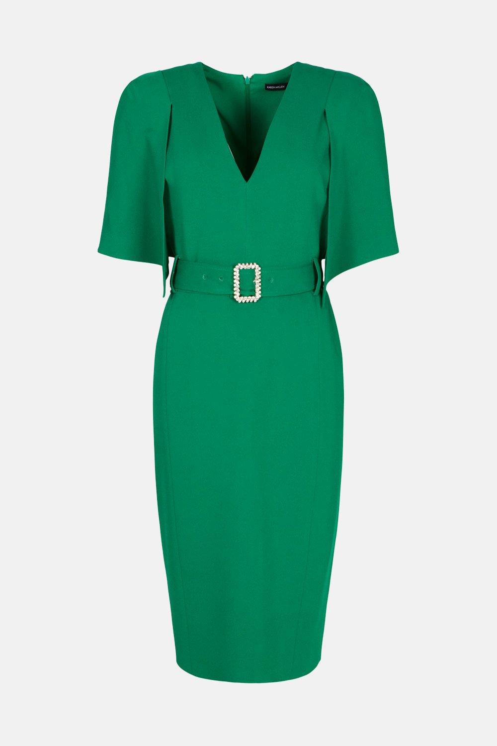 karen millen green pencil dress Petite Tailored Roll Neck Pencil Midi Dress