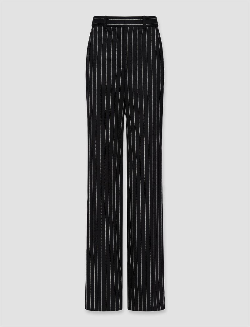 Wool Viscose Faille Morissey Trousers in White
