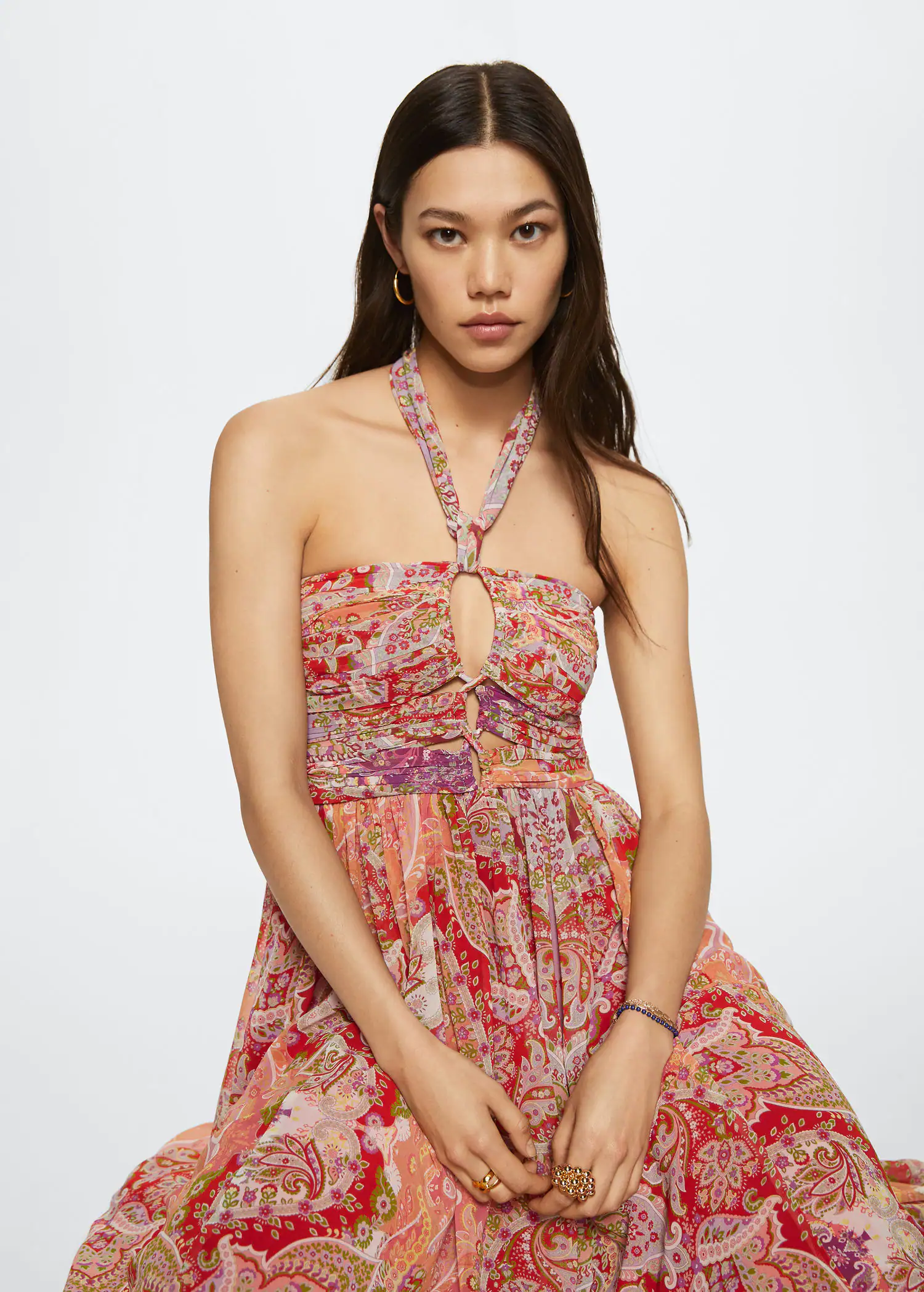 MANGO Paisley Chiffon Dress | endource