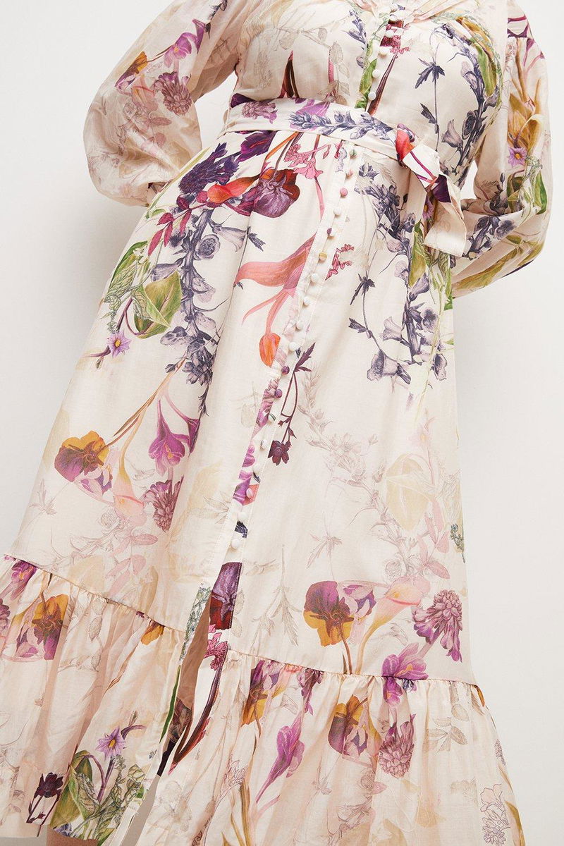 lydia millen silk cotton botanical maxi dress KAREN MILLEN Karen Millen x Lydia Millen - Plus Size Botanical Maxi Dress