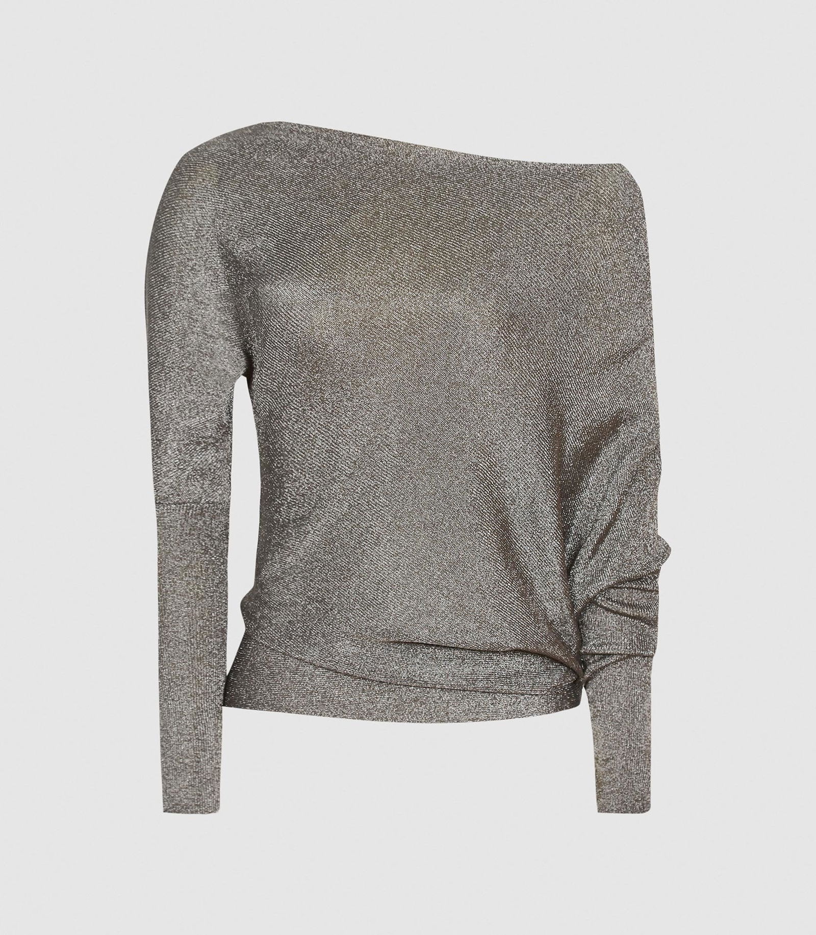 REISS Isla Metallic Asymmetric Top | endource REISS Isla Metallic Asymmetric Top | endource
