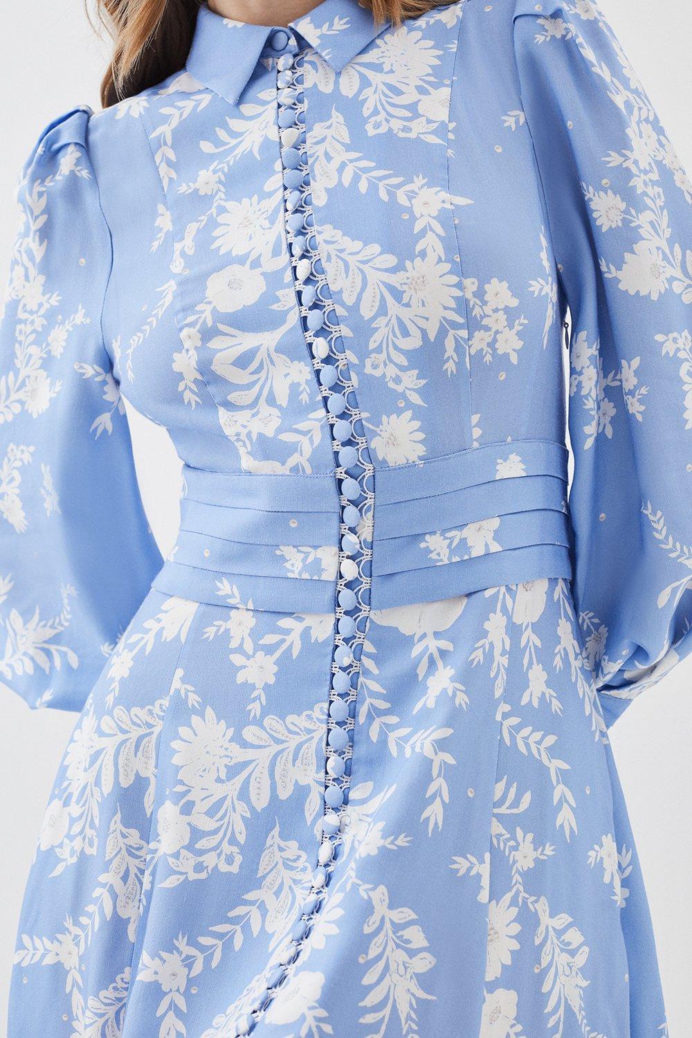KAREN MILLEN Karen Millen x Lydia Millen - Tall Placement Floral Maxi Dress  | endource
