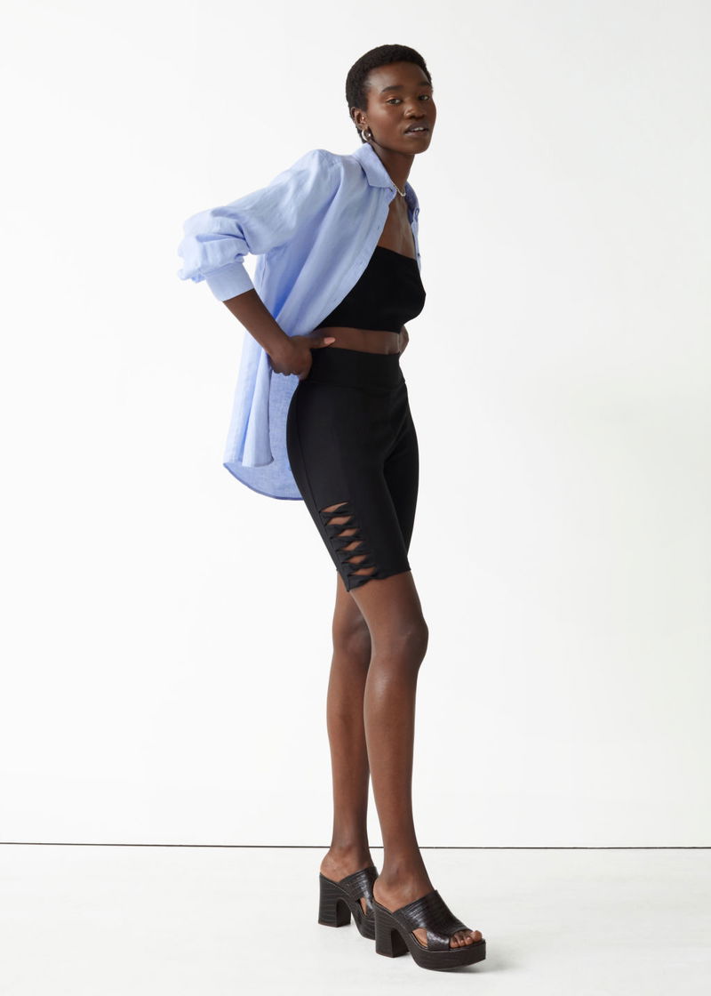 OTHER STORIES Cut-Out Biker Shorts endource