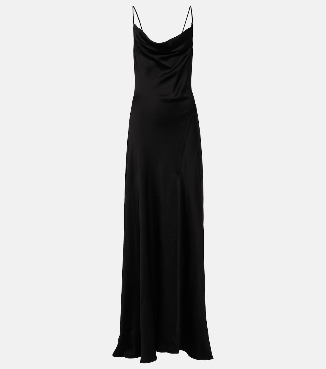 SIMKHAI Satin Maxi Slip Dress in Black | Endource