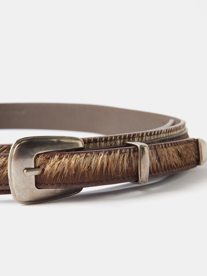 LEMAIRE Minimal Western Calf Hair Belt endource