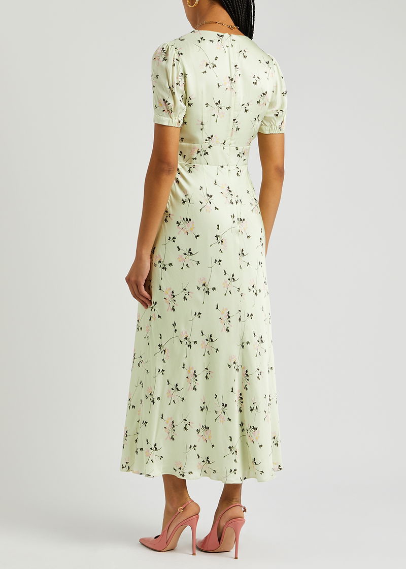 SELF-PORTRAIT Floral-Print Satin Midi Dress | endource