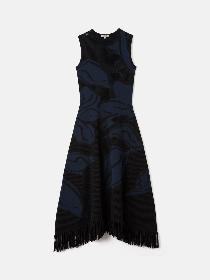 t shirt knit dress Taylor T-Shirt Midi Dress | Dusty Navy Ribbed Knit main image 1