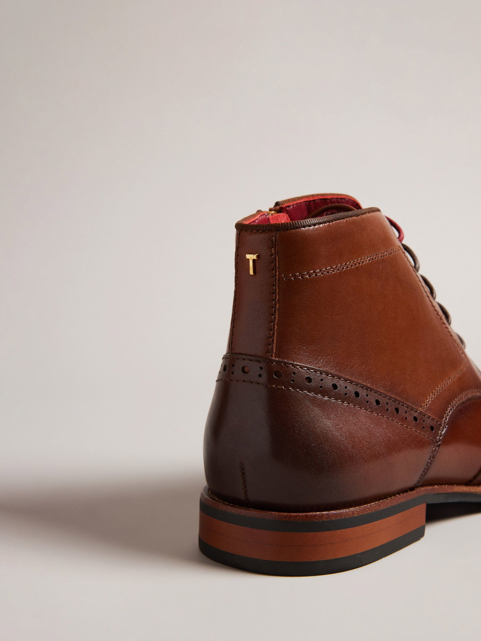 Ted Baker Men\'s Cognac Leather Chukka Boots TED BAKER Waldem Leather Brogue Chukka Boots | endource main image 4