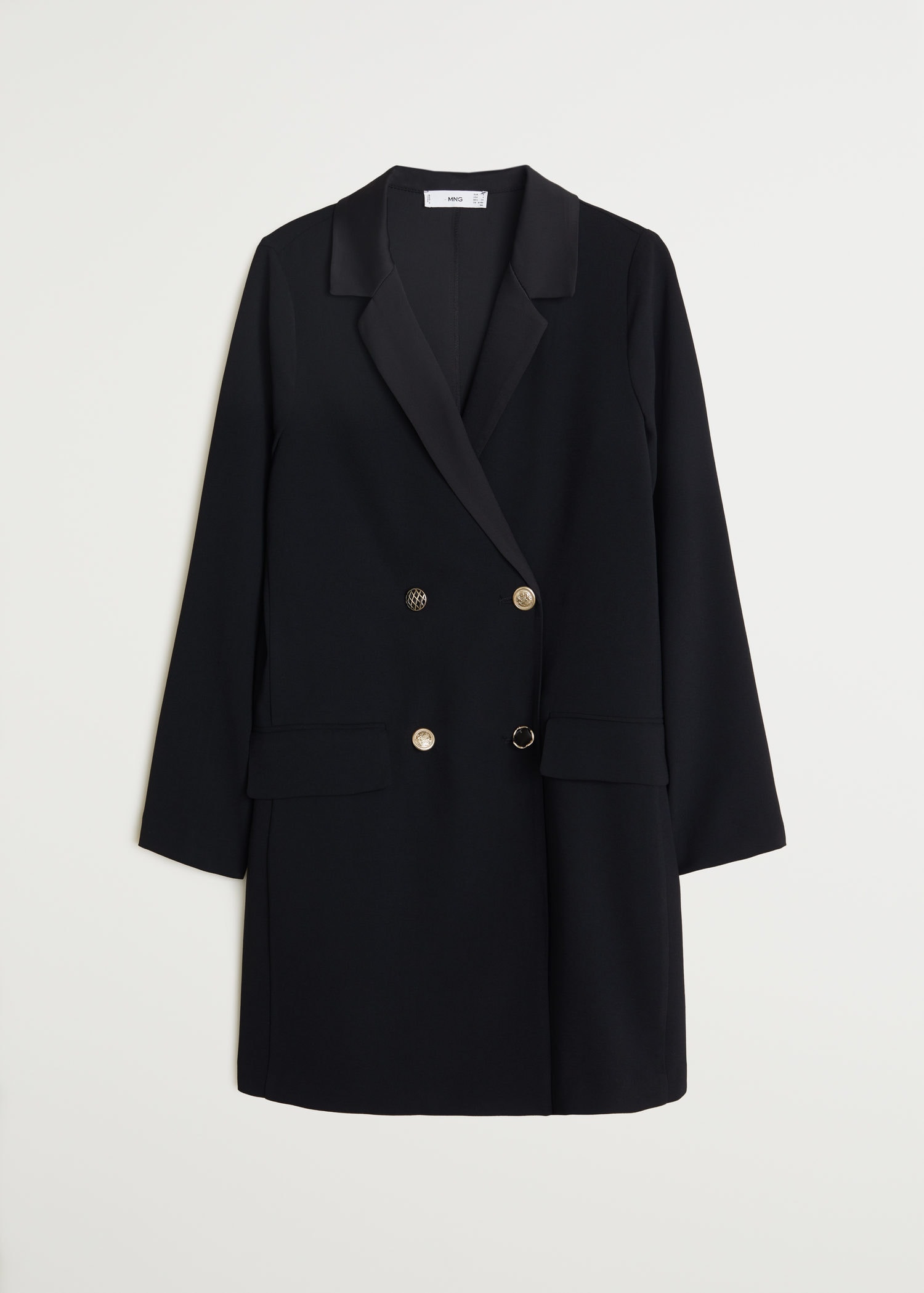 MANGO Double Buttoned Blazer Dress in Black | Endource