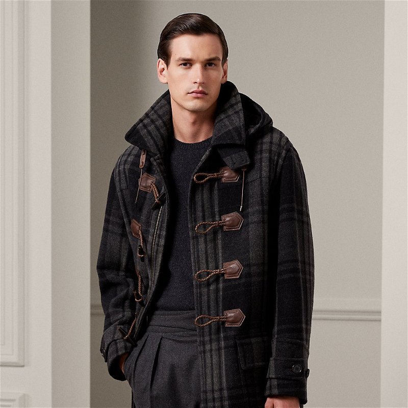 Lancing Double-Faced Plaid Toggle Coat