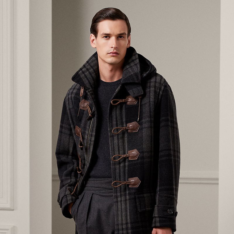 Lancing Double-Faced Plaid Toggle Coat