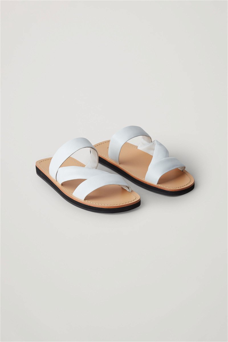 COS Leather Strap Sandals in White / Beige | Endource