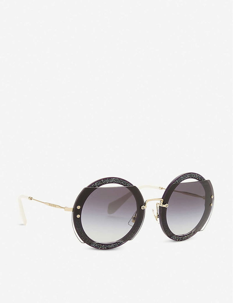 MIU MIU Mu06s Round-Frame Sunglasses endource