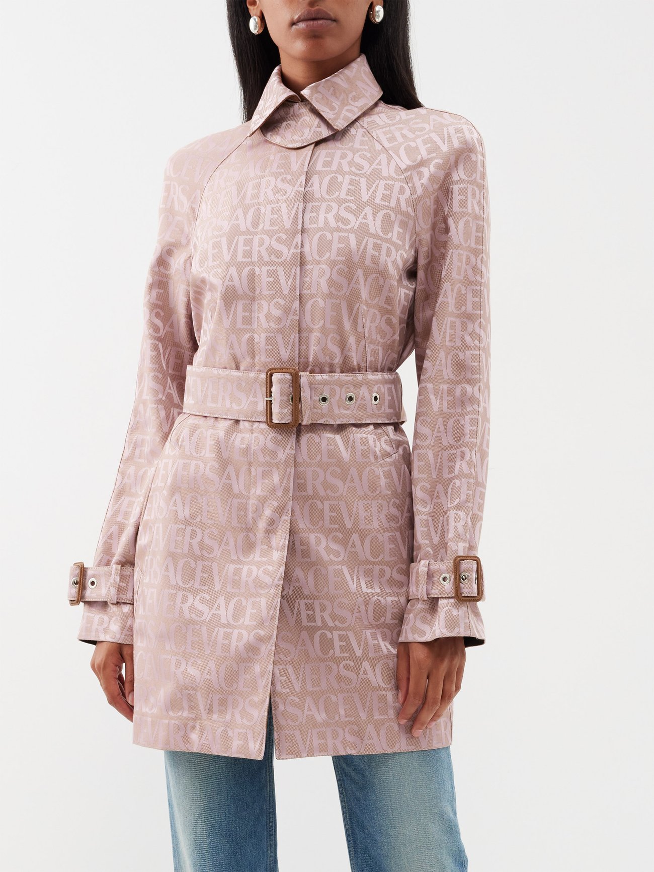 Balmain Monogram-jacquard Trench Coat