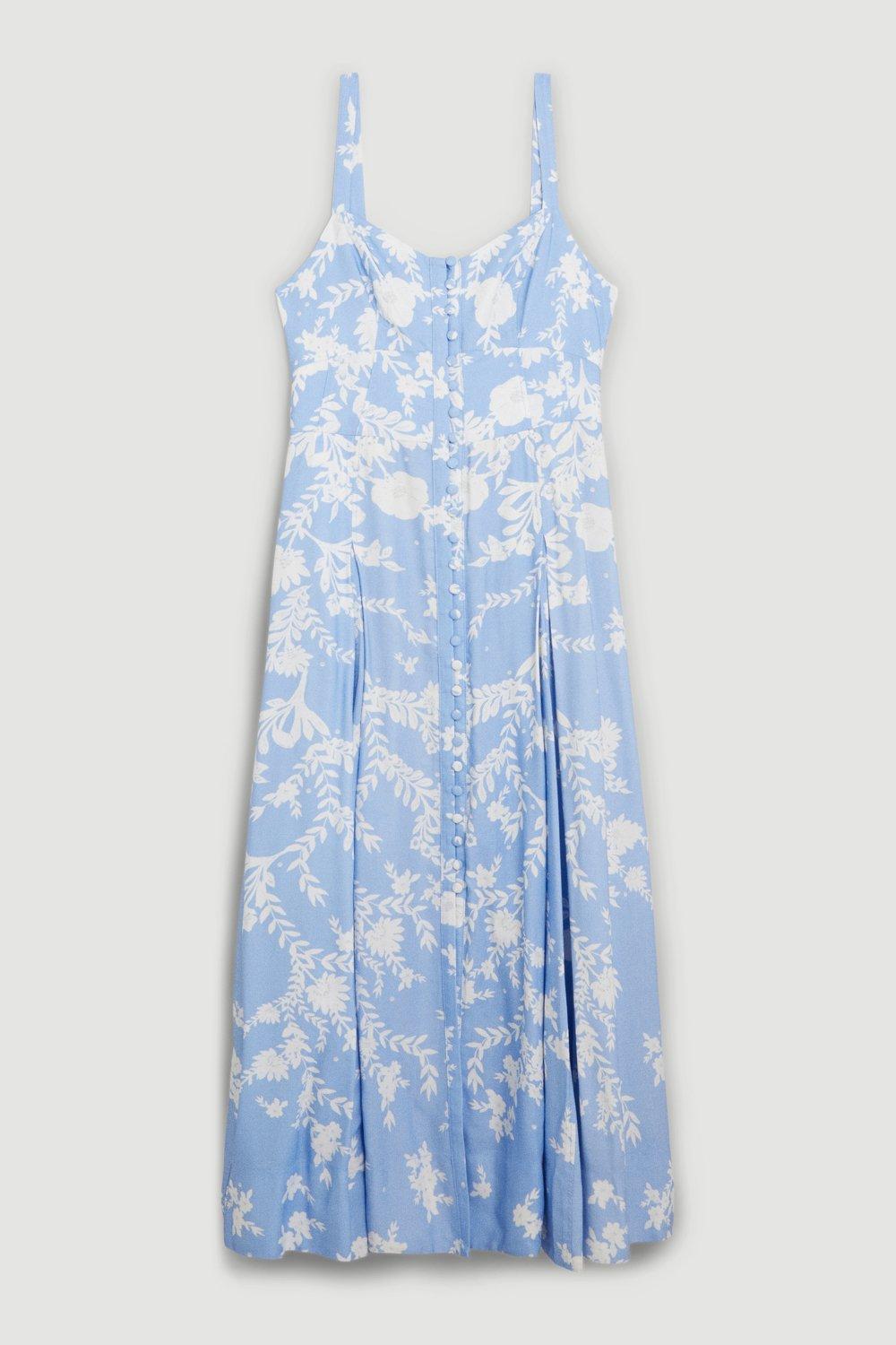 lydia millen linen placement floral woven maxi dress KAREN MILLEN Karen Millen x Lydia Millen - Linen Placement Floral Woven Maxi Dress