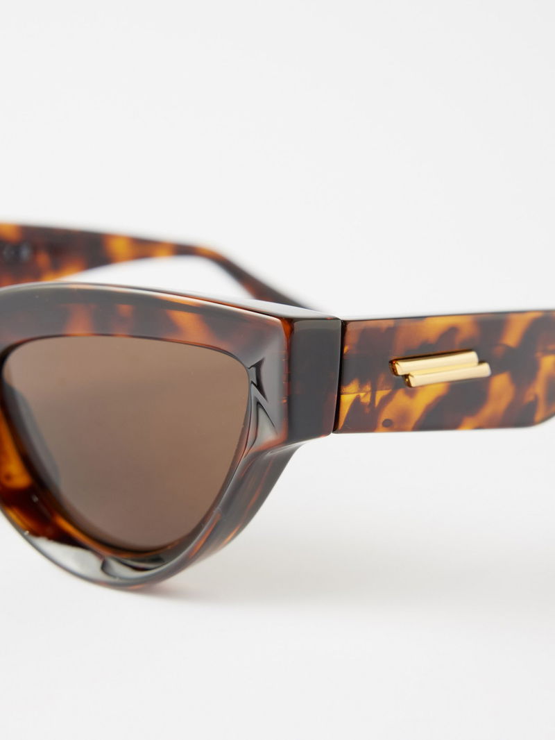 Bottega Veneta Cat Eye Tortoiseshell Acetate Sunglasses In Brown Endource