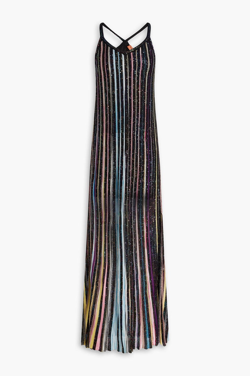 MISSONI Metallic Sequined Crochet-Knit Maxi Dress | endource