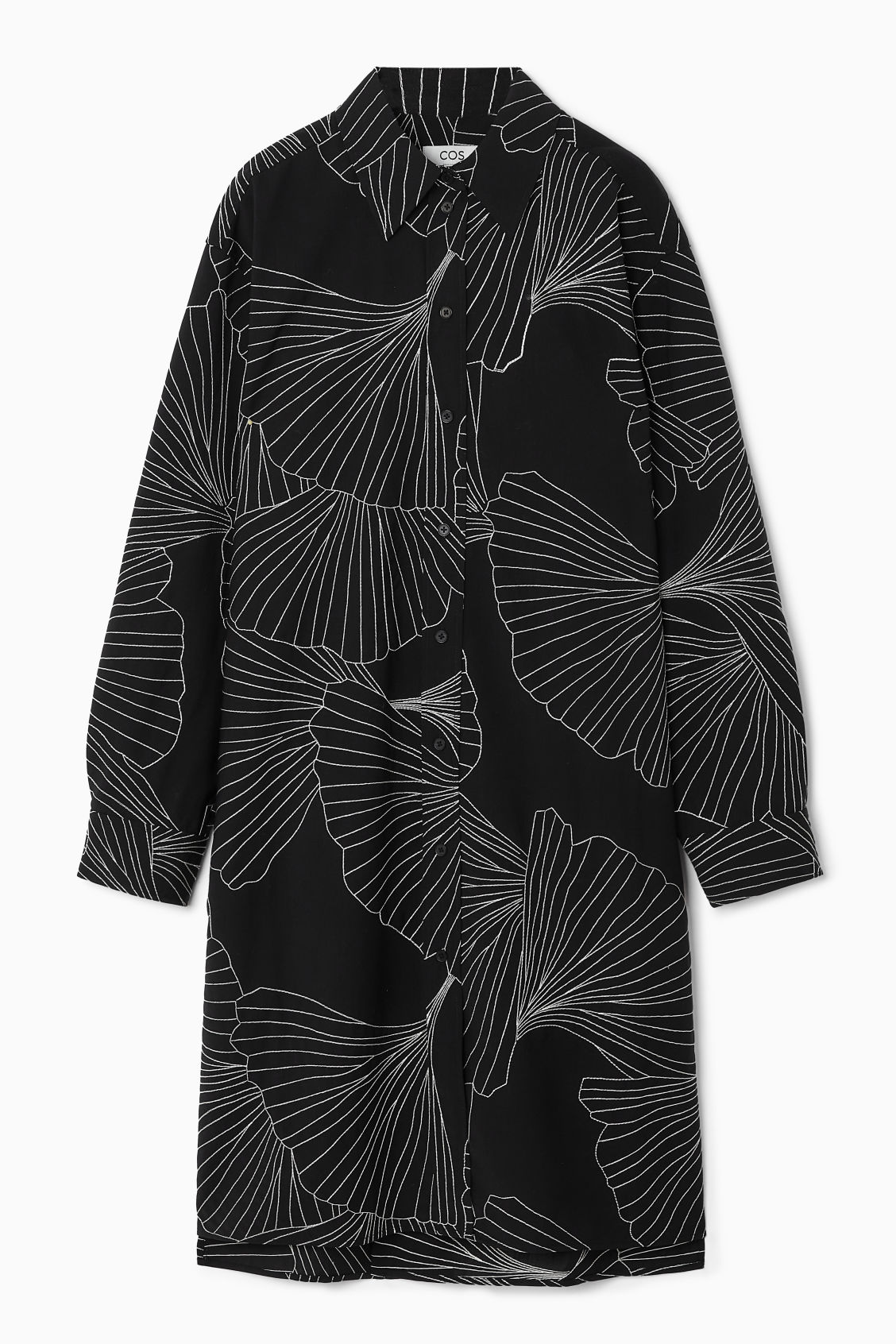 COS Embroidered Wool Shirt Dress