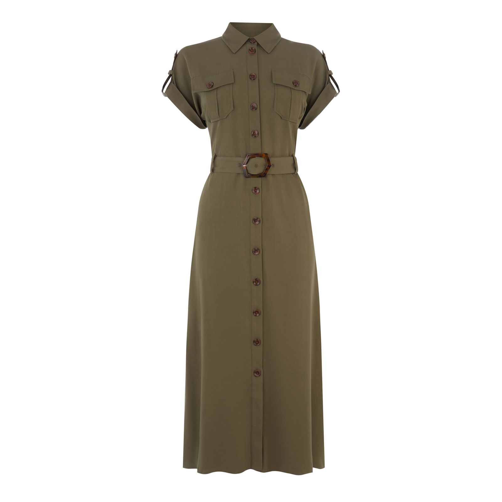warehouse green shirt dress WAREHOUSE Utility Midi Shirt Dress