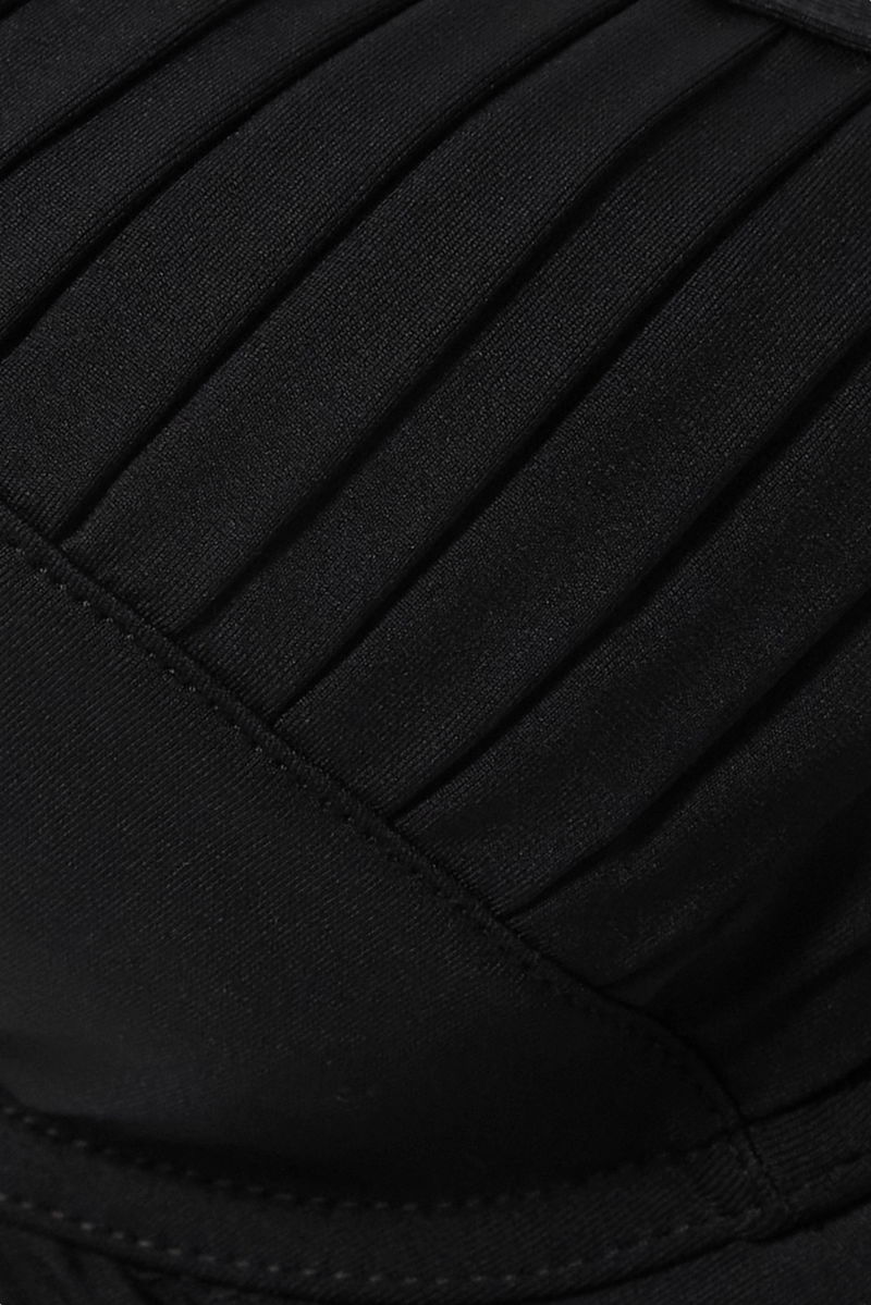 FISCH black pleated balconette bra