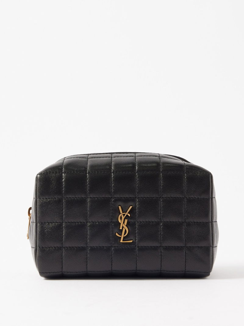 Cassandre Small leather pouch in black - Saint Laurent