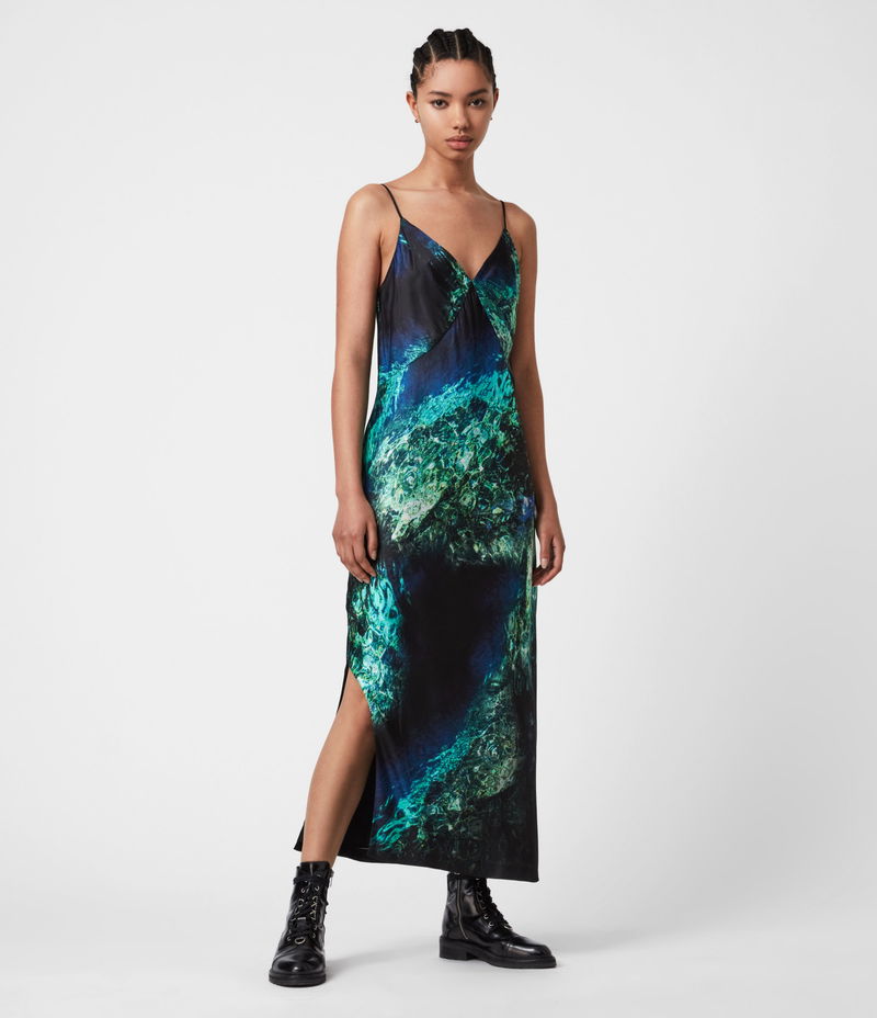 slim fit dress slacks All Saints Breath- 100% Silk Satin French Gothic V Neck Slip Dress Pat – The  Photographist Home
