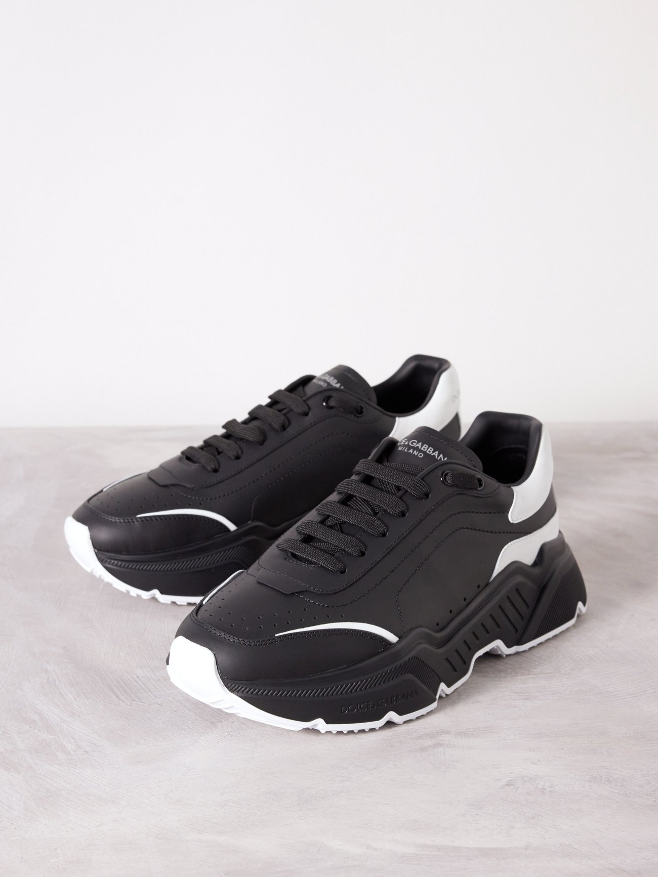 DOLCE GABBANA Daymaster Leather Low-Top Trainers endource